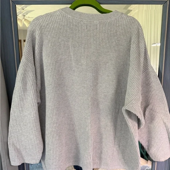 Aerie Light Gray women’s Henley Crewneck Sweater - Picture 6 of 6